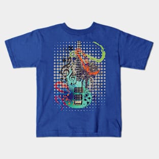 Grunge Guitar Illustration Kids T-Shirt